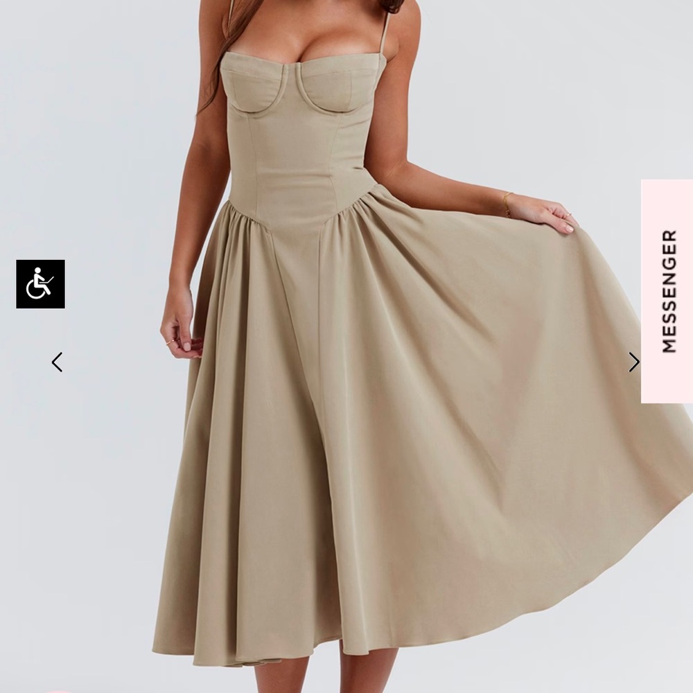 NWT SAMARIA TAUPE CORSET SUNDRESS. Bigger cup